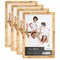 Pack of 4 Gold Bamboo Picture Frames | Solid Wood | UV-Resistant Acrylic | Easy Gallery Wall Setup